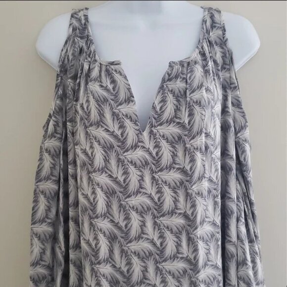 NWT Joie | 100% Silk Isaline Cold Shoulder Feather Mini Dress - Size M - Picture 4 of 13